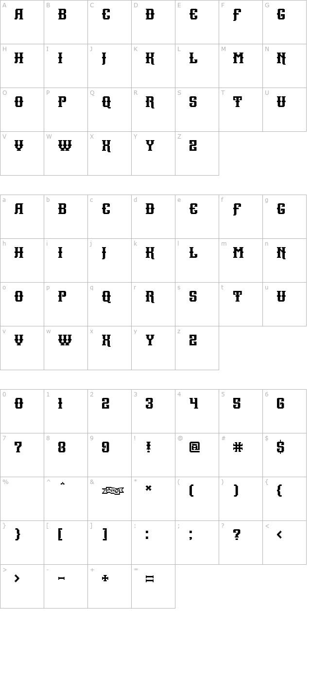 Tekilla character map