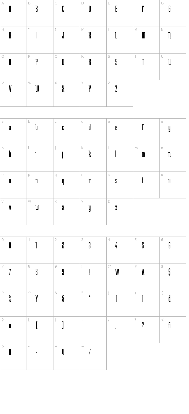 teknik-let-plain10 character map