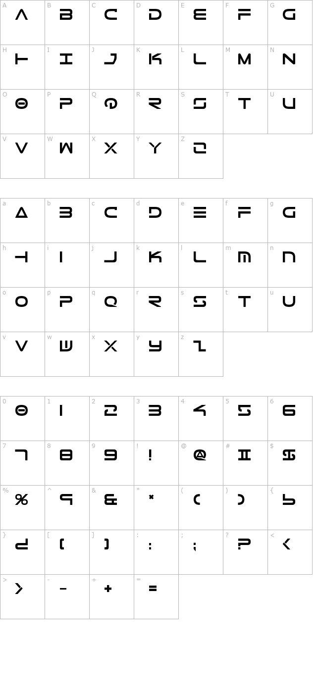 tele-marines-bold character map