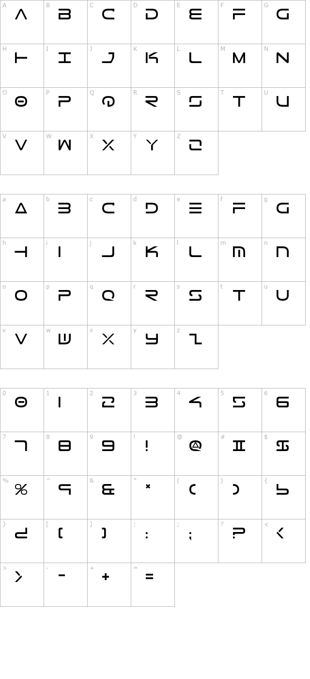 Tele-Marines character map