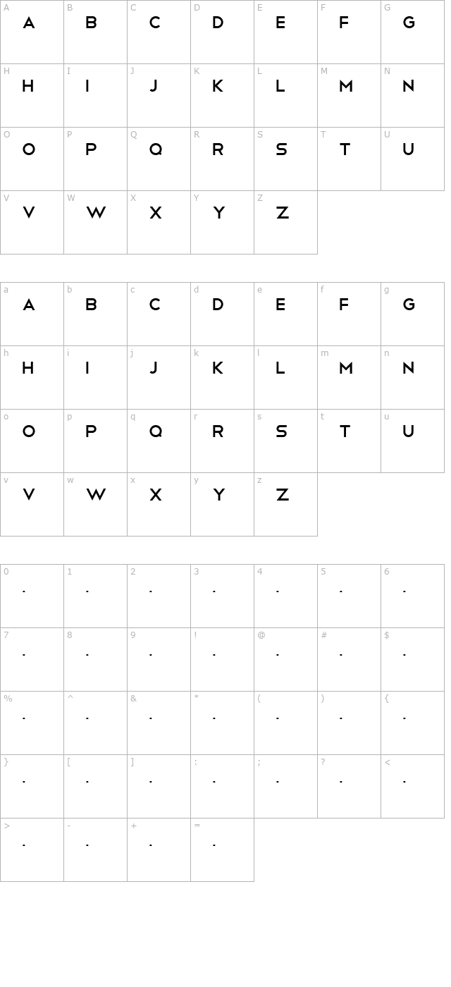 Telegrafico character map