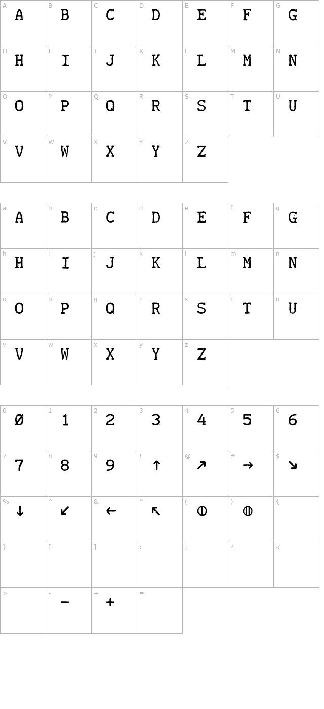 teletype-1945-1985 character map