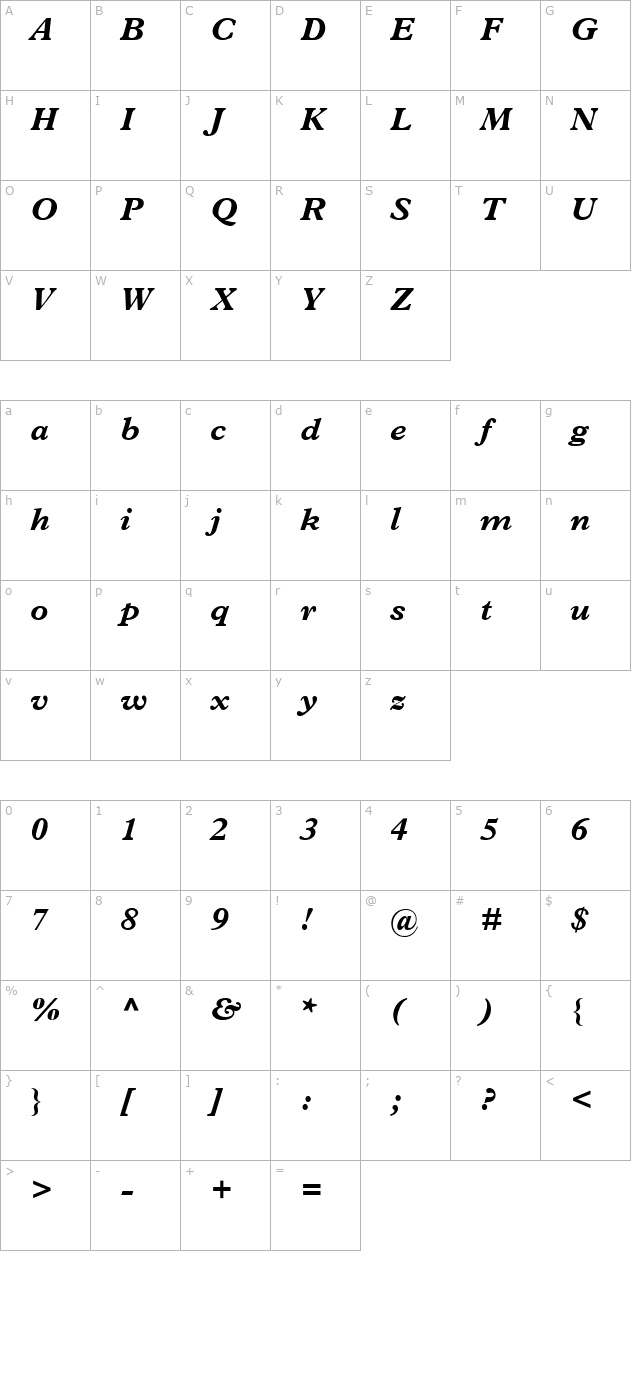 terminus-black-ssi-bold-italic character map