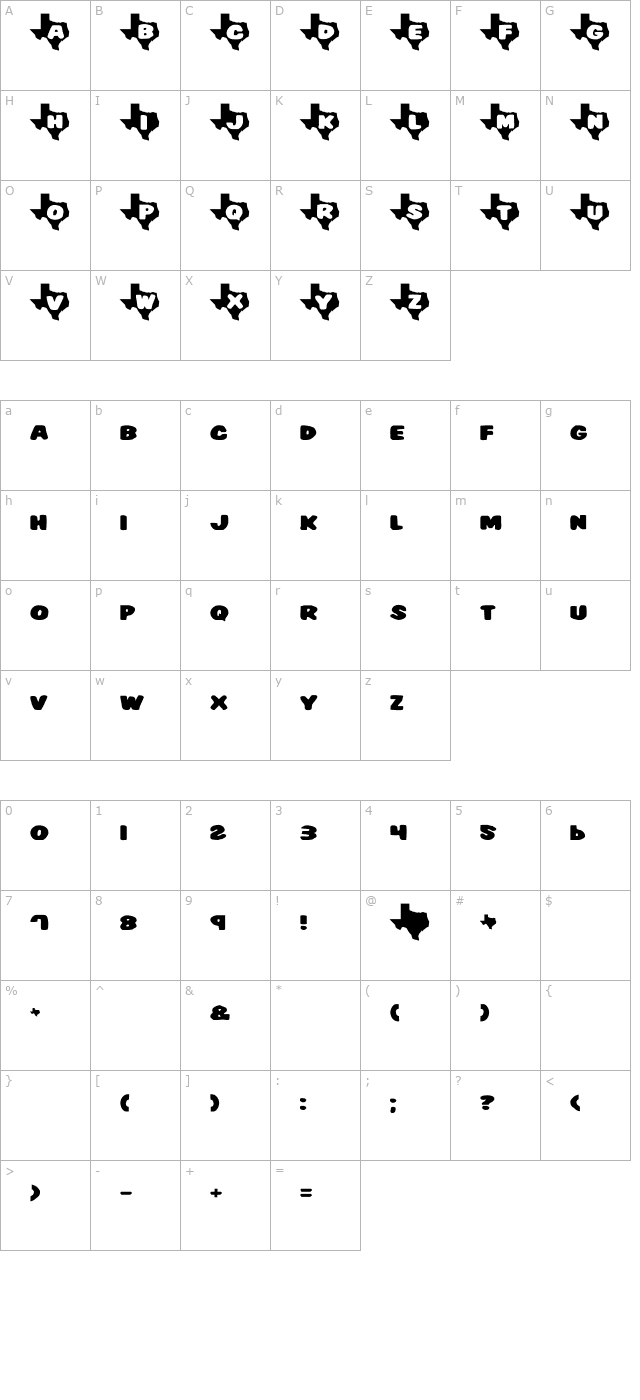 texas character map