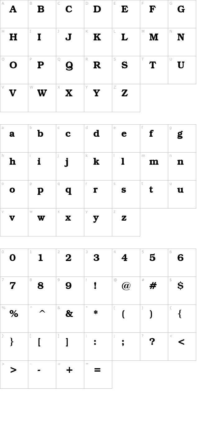 textbook-demi character map