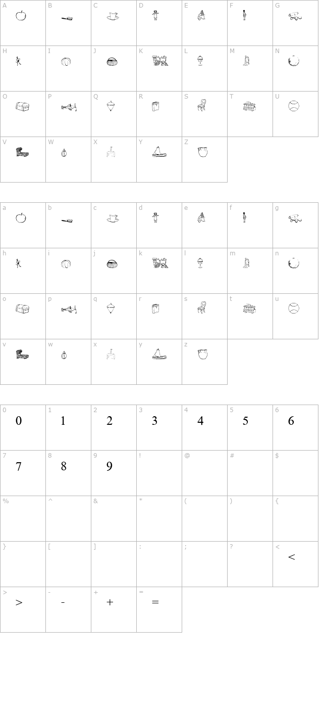 Textbook Math character map