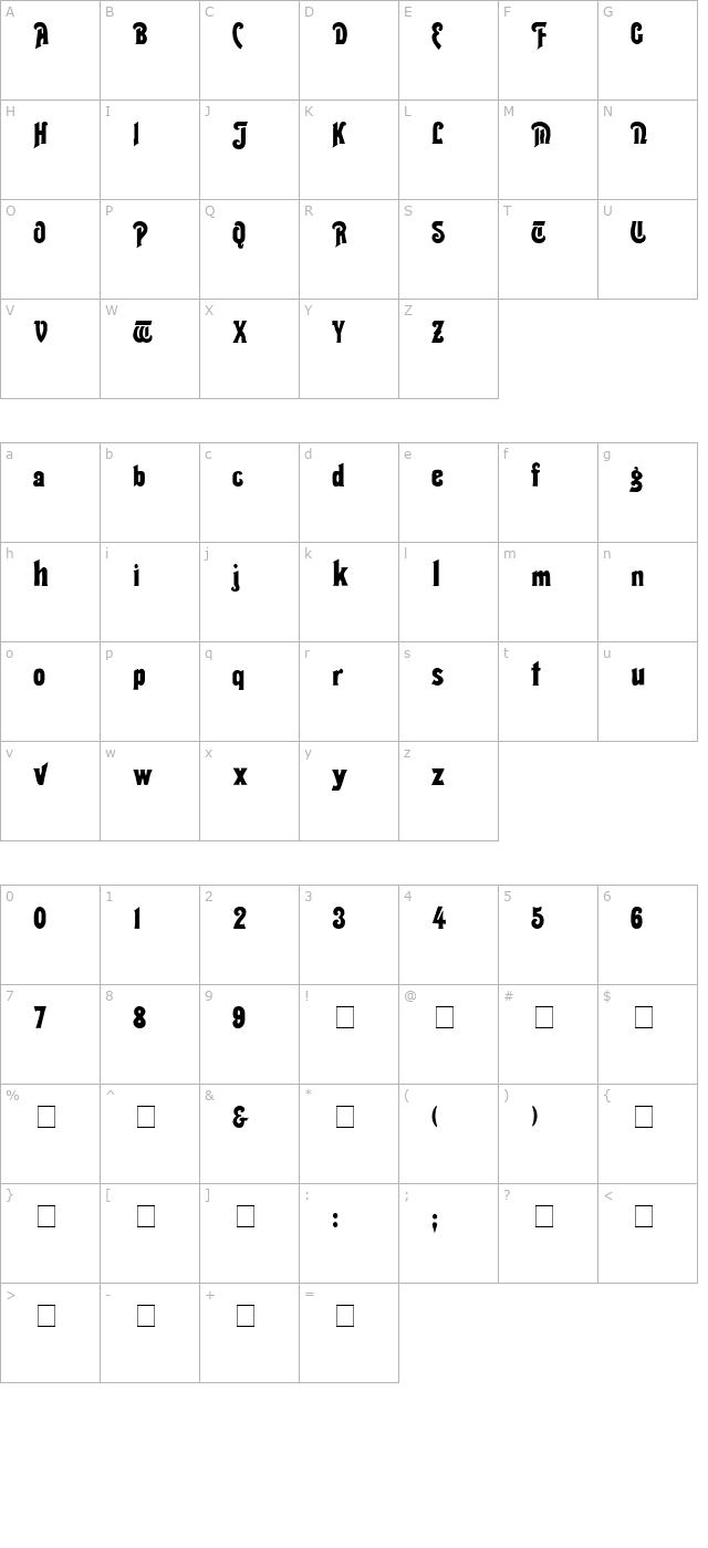 Thalia Normal character map