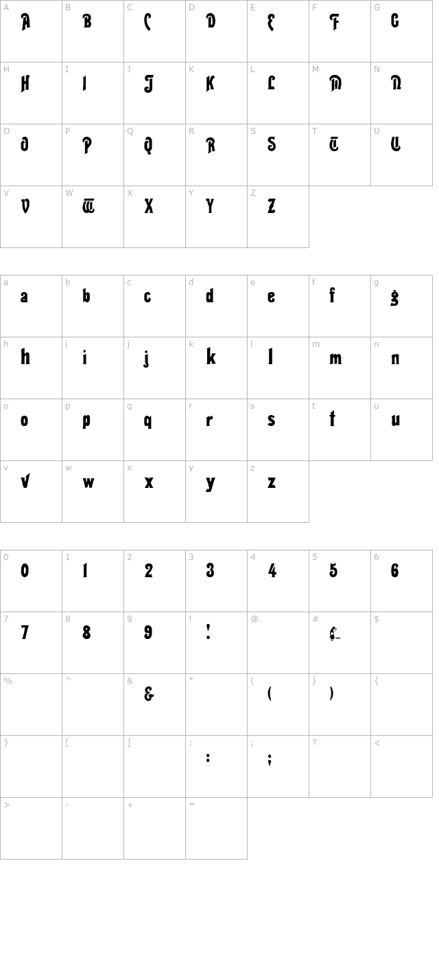 Thalia Regular character map