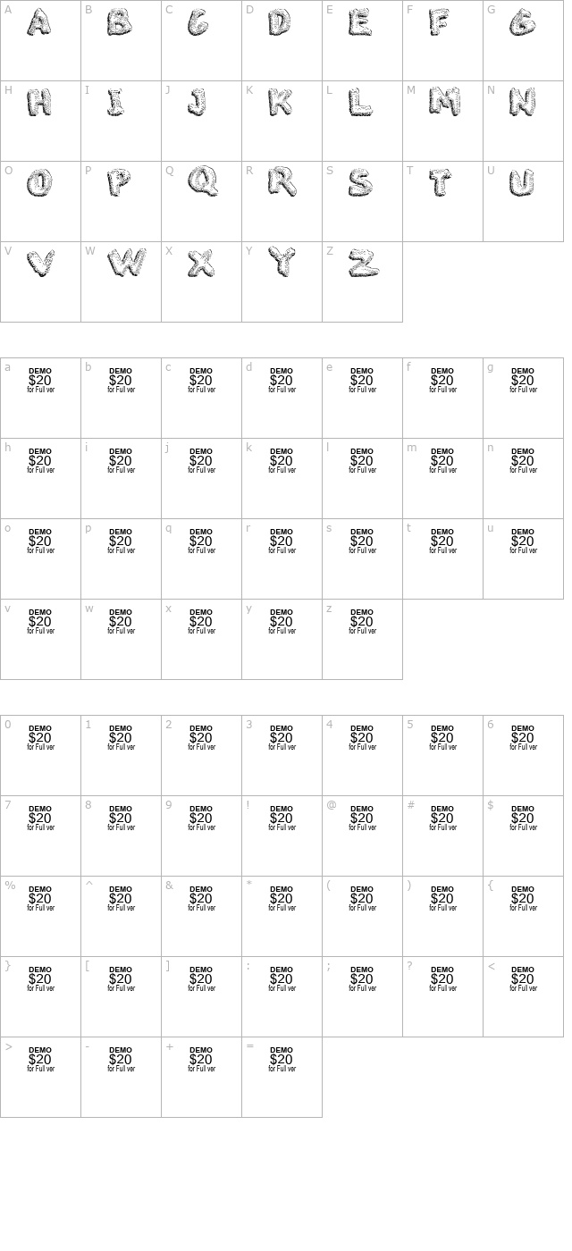 The Blob Demo character map