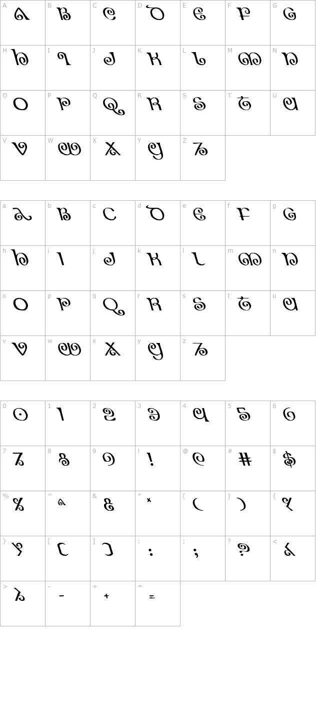 the-shire-leftalic character map