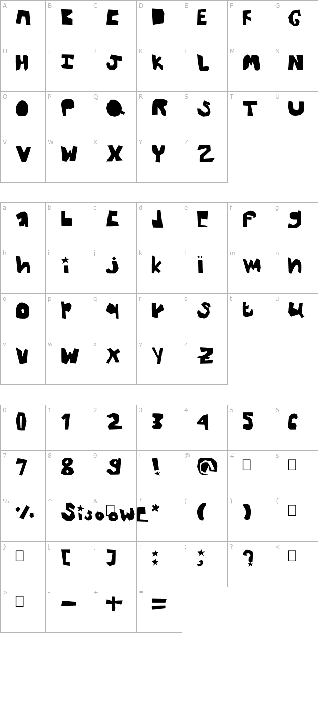 Thick character map