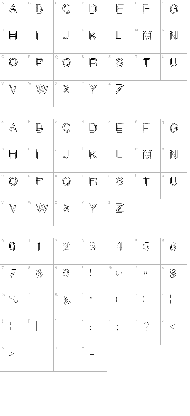 thinman-drunk character map