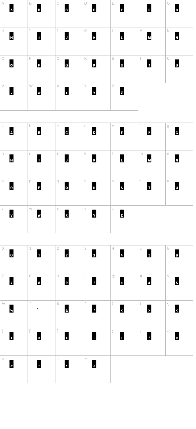 Thinman character map