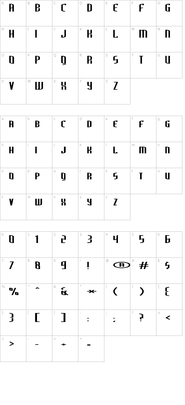 thirdgenerationextended character map