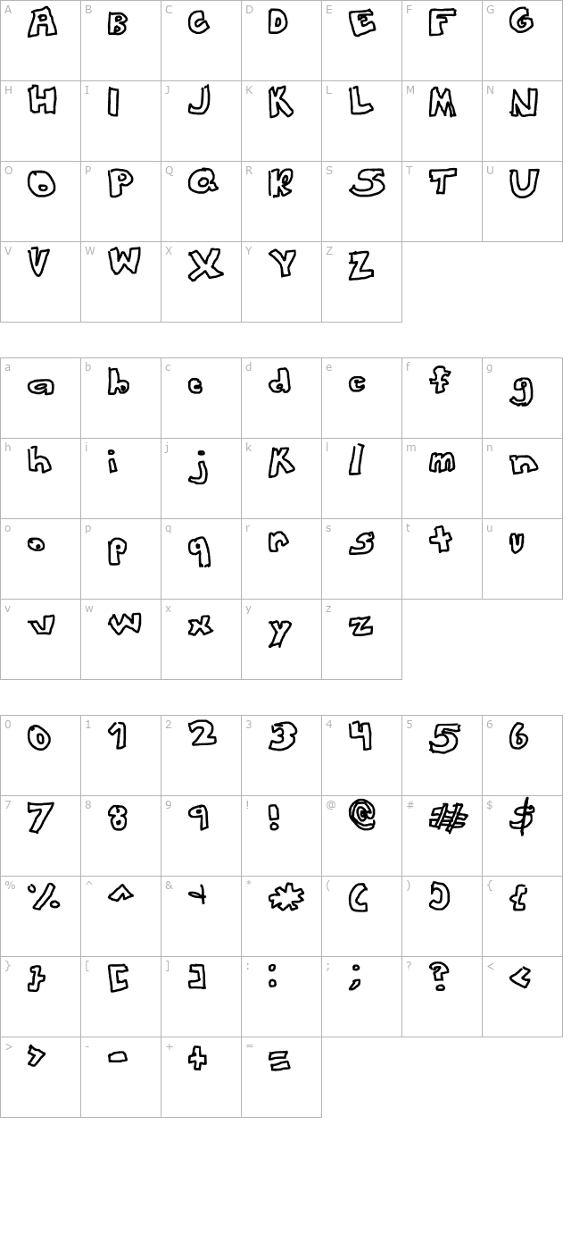 This Font Looks Awesome character map