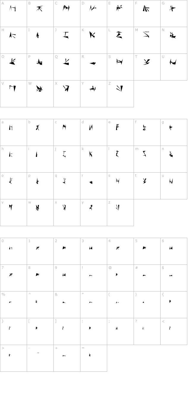 Tholian Regular character map