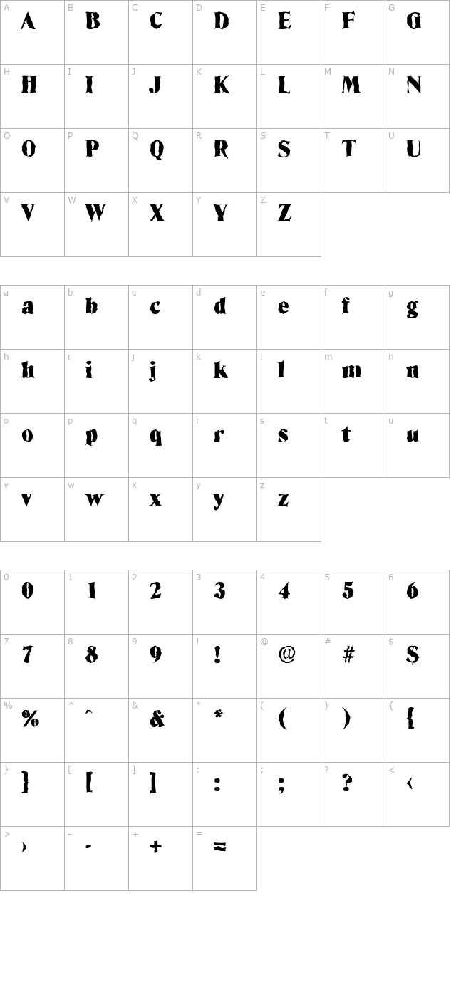 thomasbeckerrandom-black-regular character map