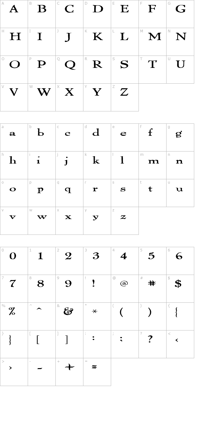 ThomasPaineExtended character map