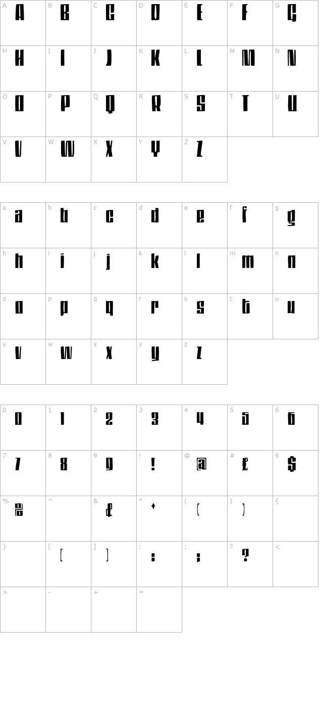 thompson character map