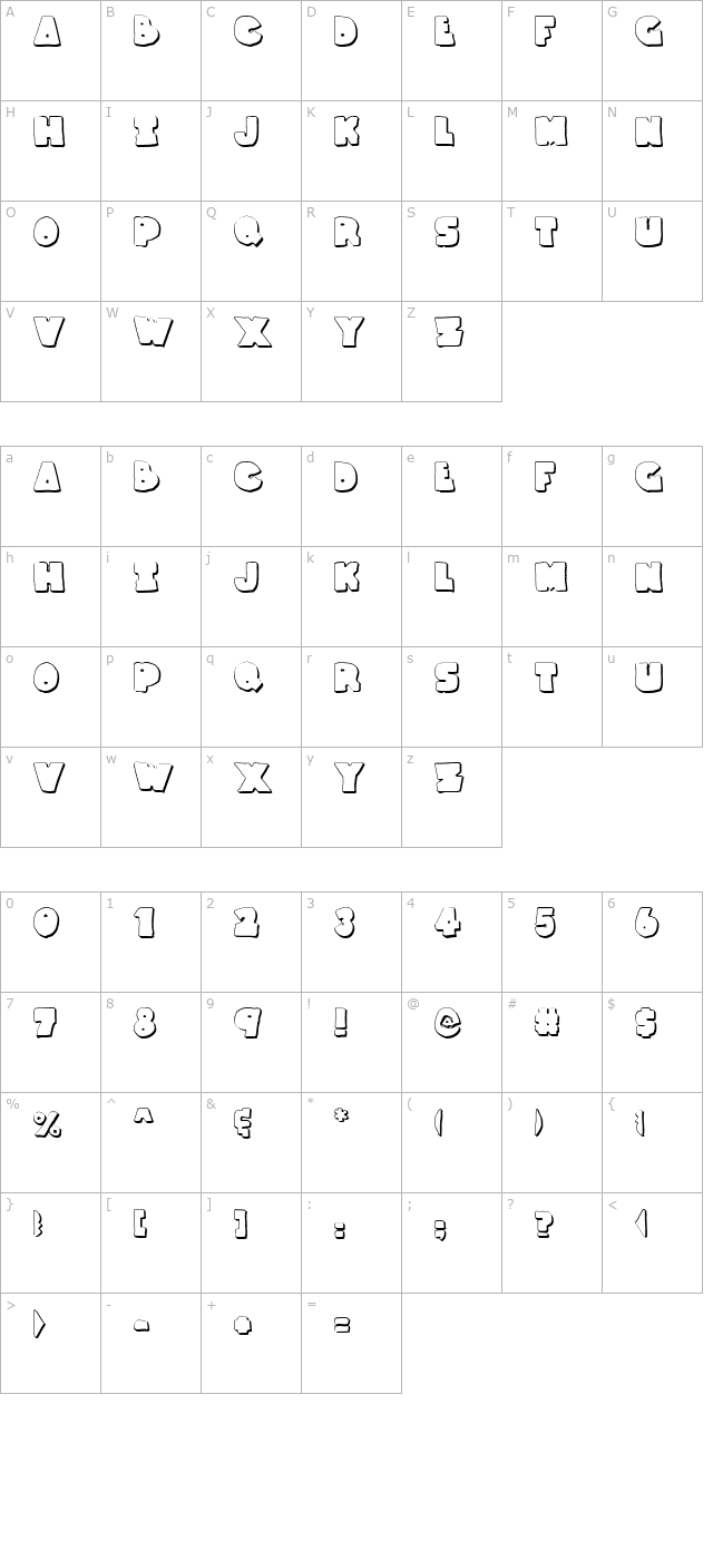 Thunder Thighs Shadow character map