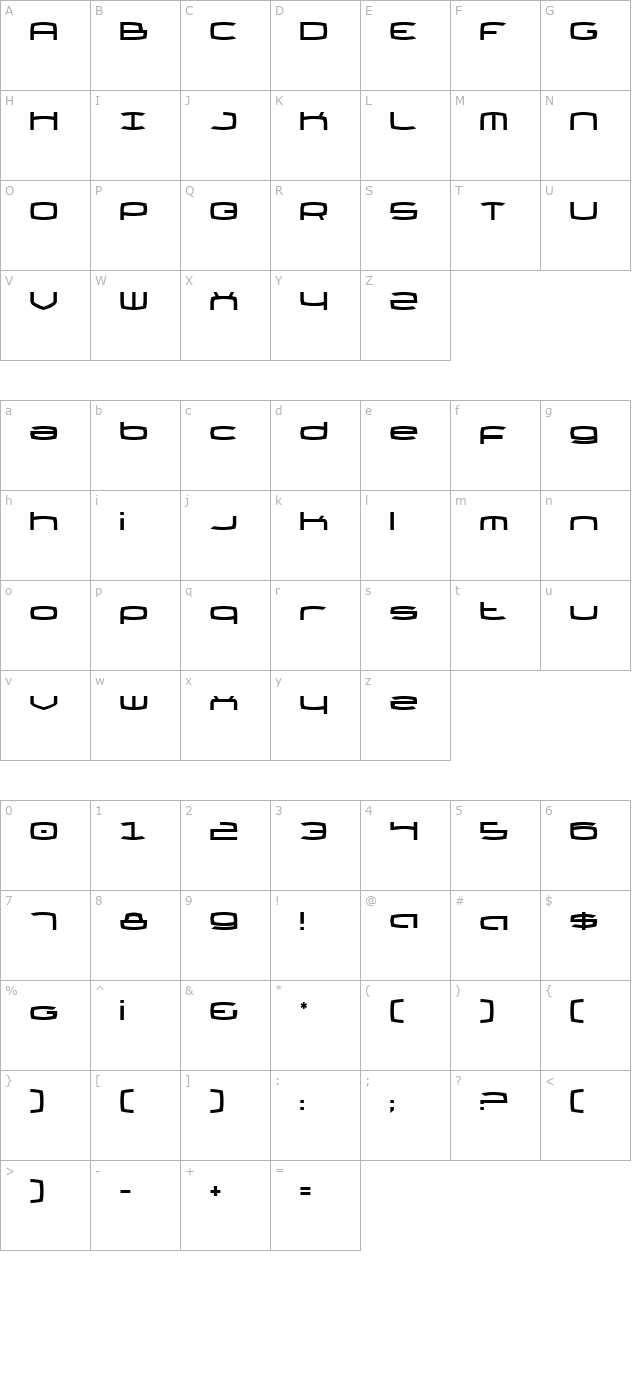 Thundergod character map