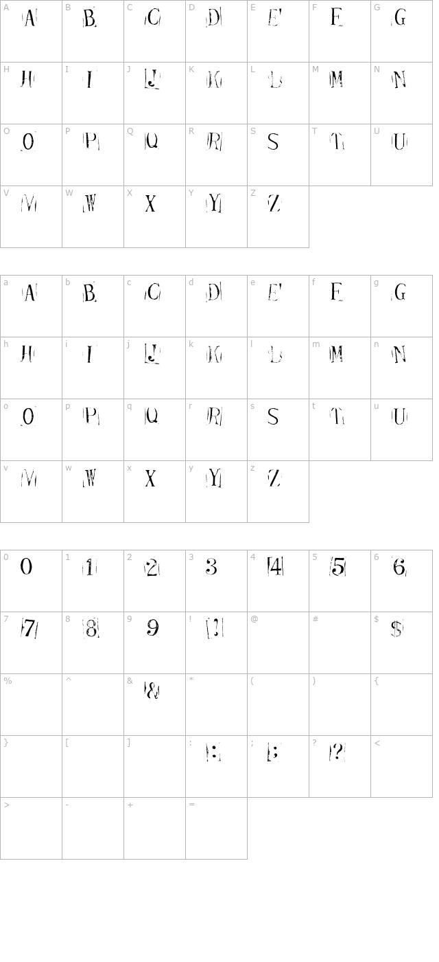 Ticket CapitalsRepressed character map