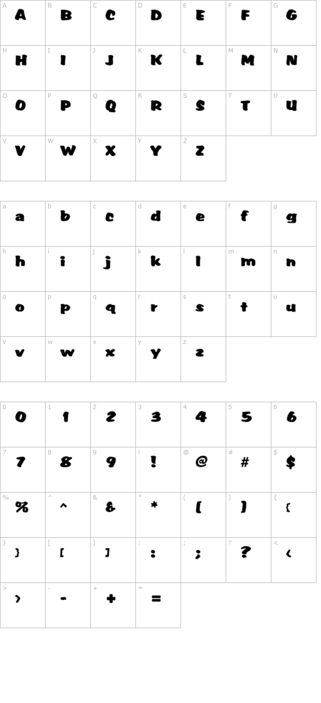 tiffy character map