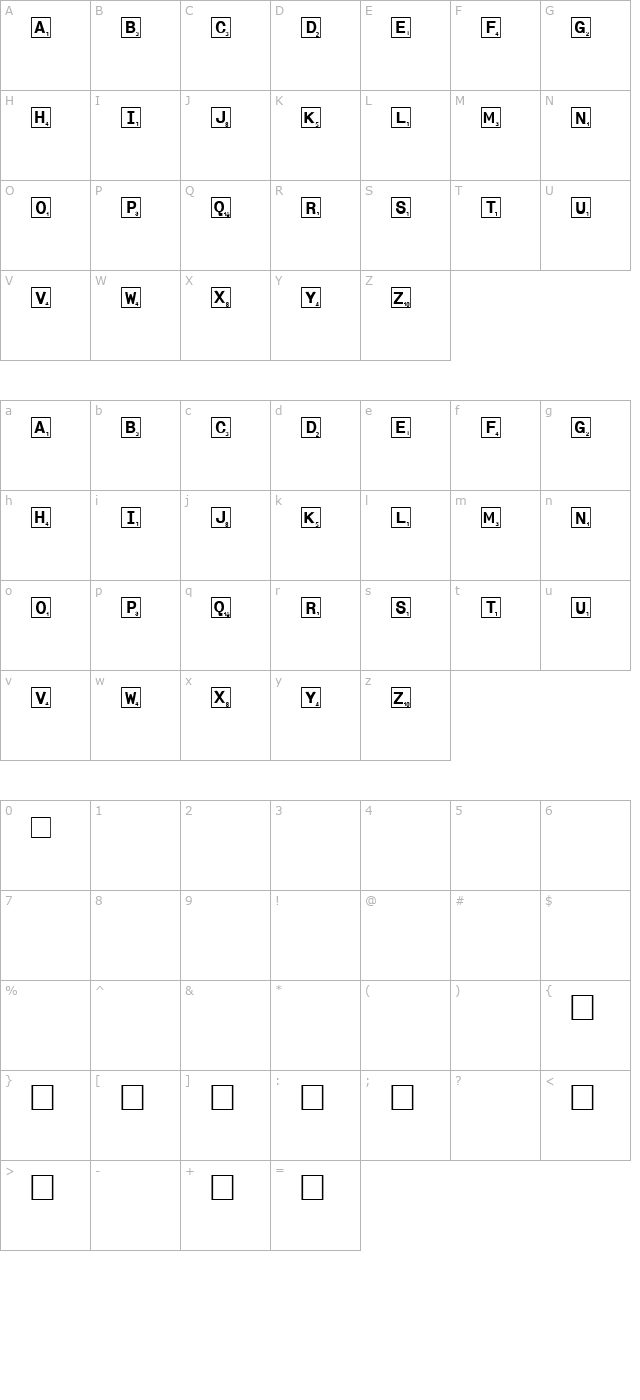 Tilez character map