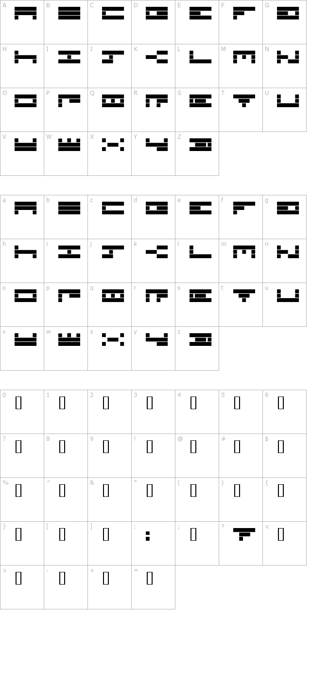 Timebomb character map