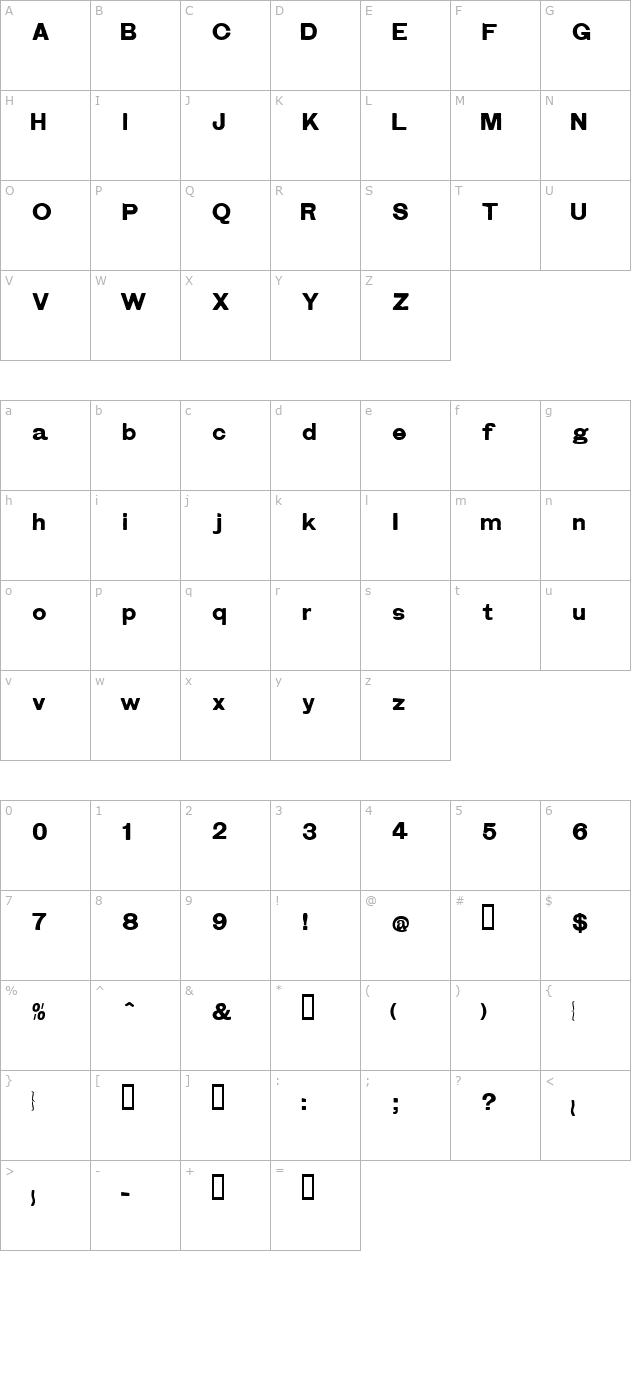 times-gothic-hplhs character map