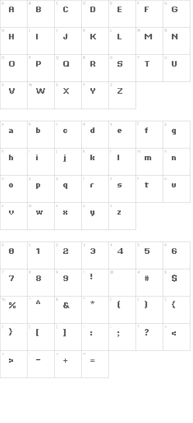 Tiquet character map