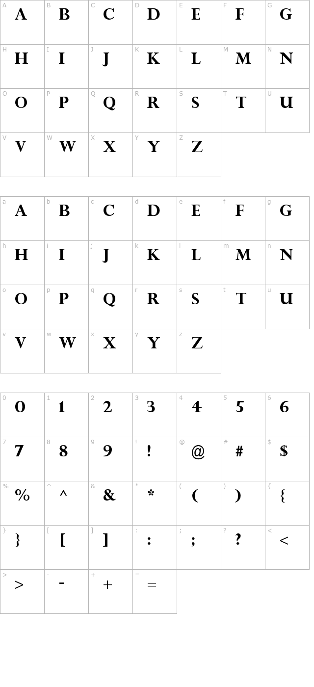 title-wave-regular character map