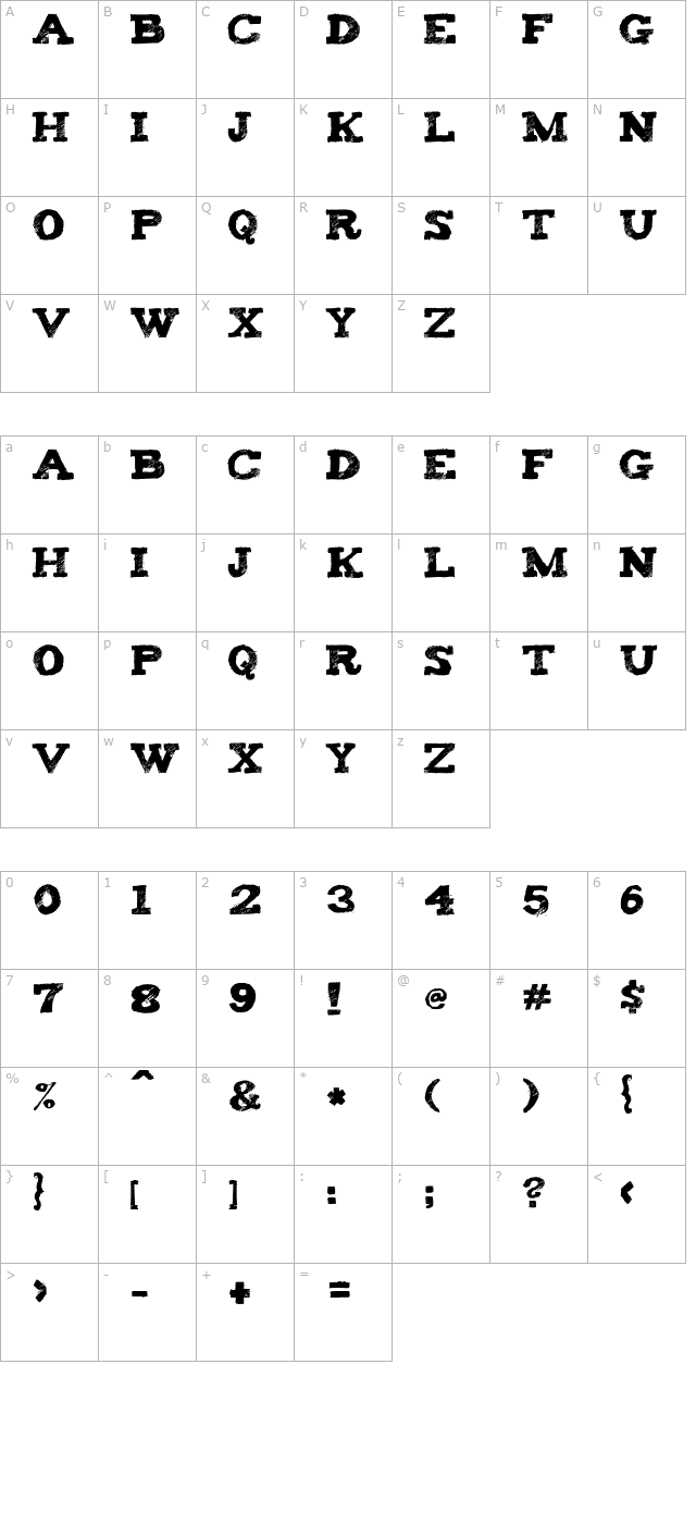 Tiza character map