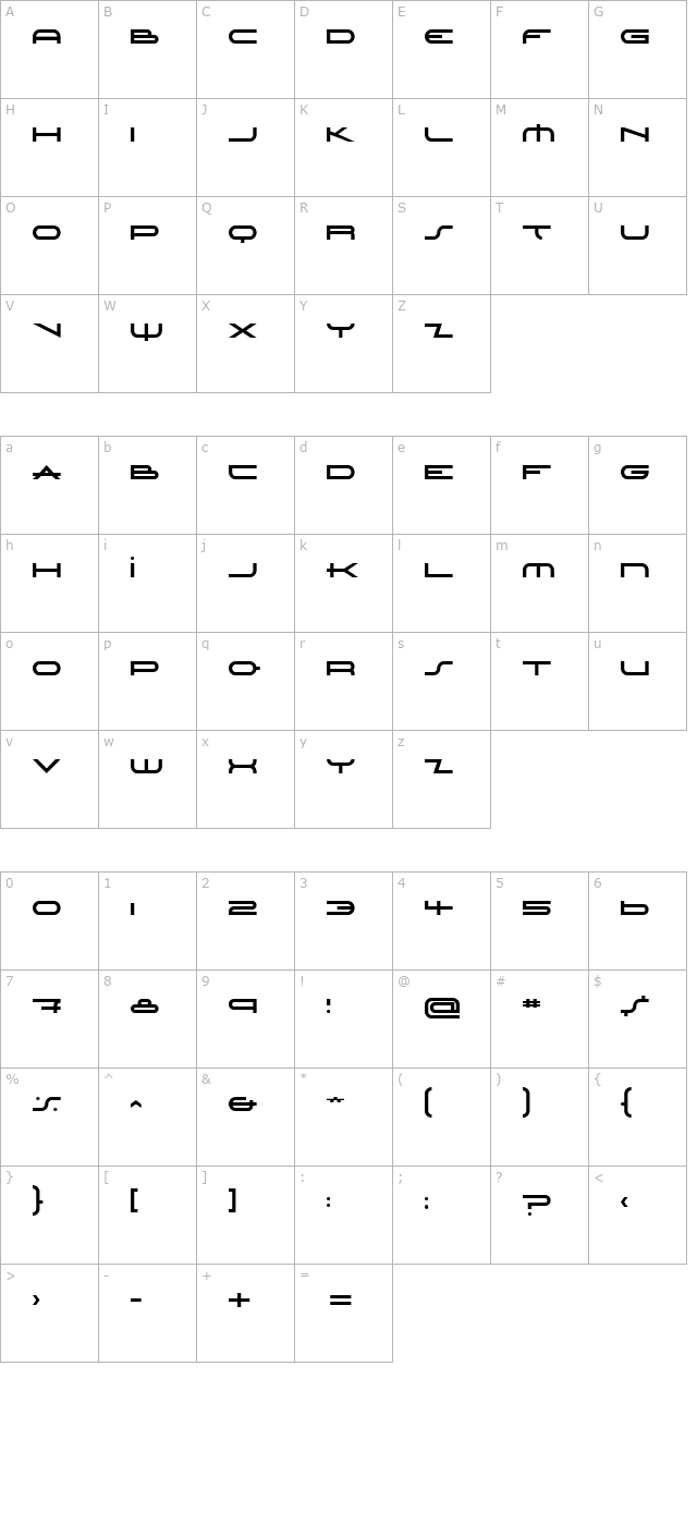 TLC Fan Mail character map