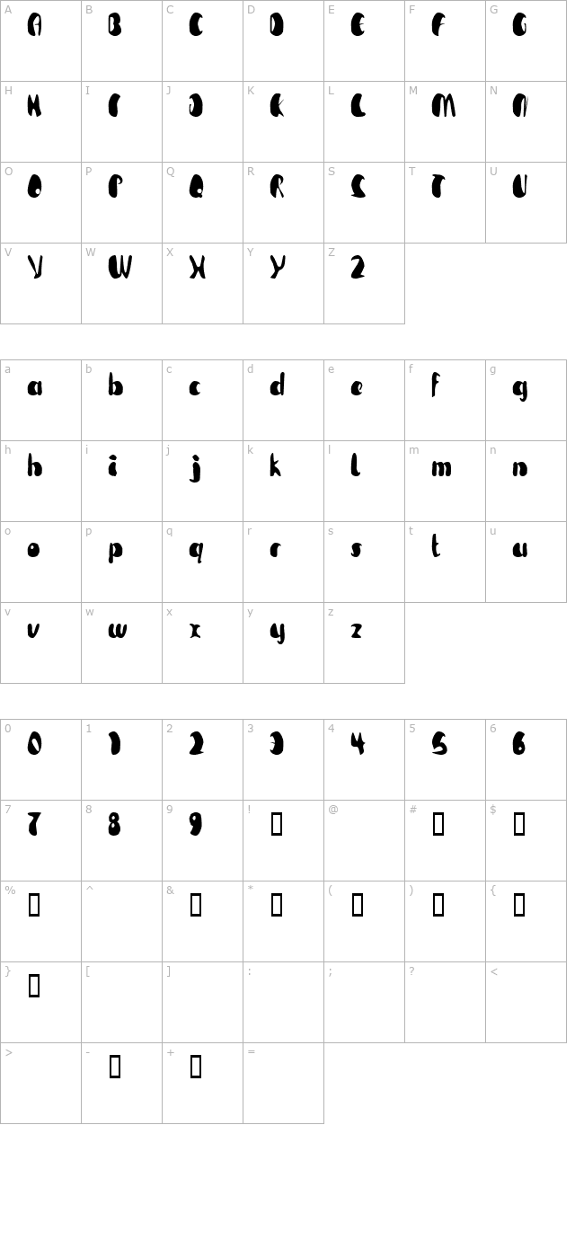 tm-beguiled character map