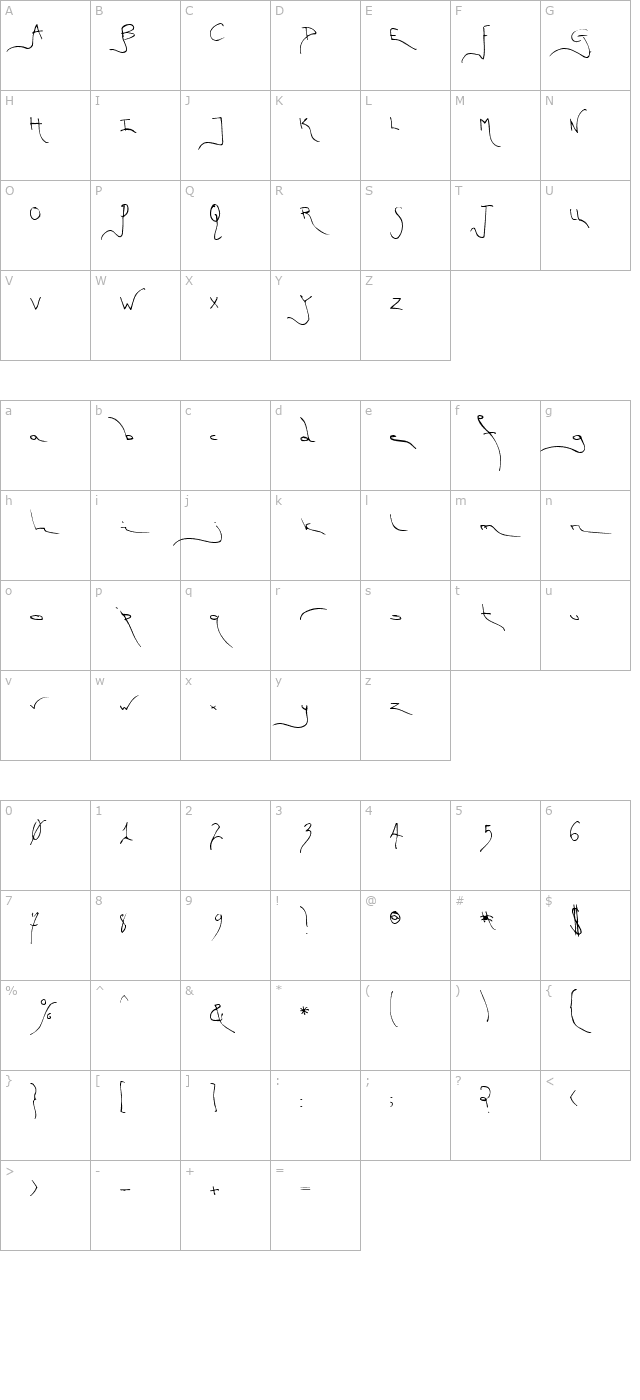 TM First Fleet Normal character map