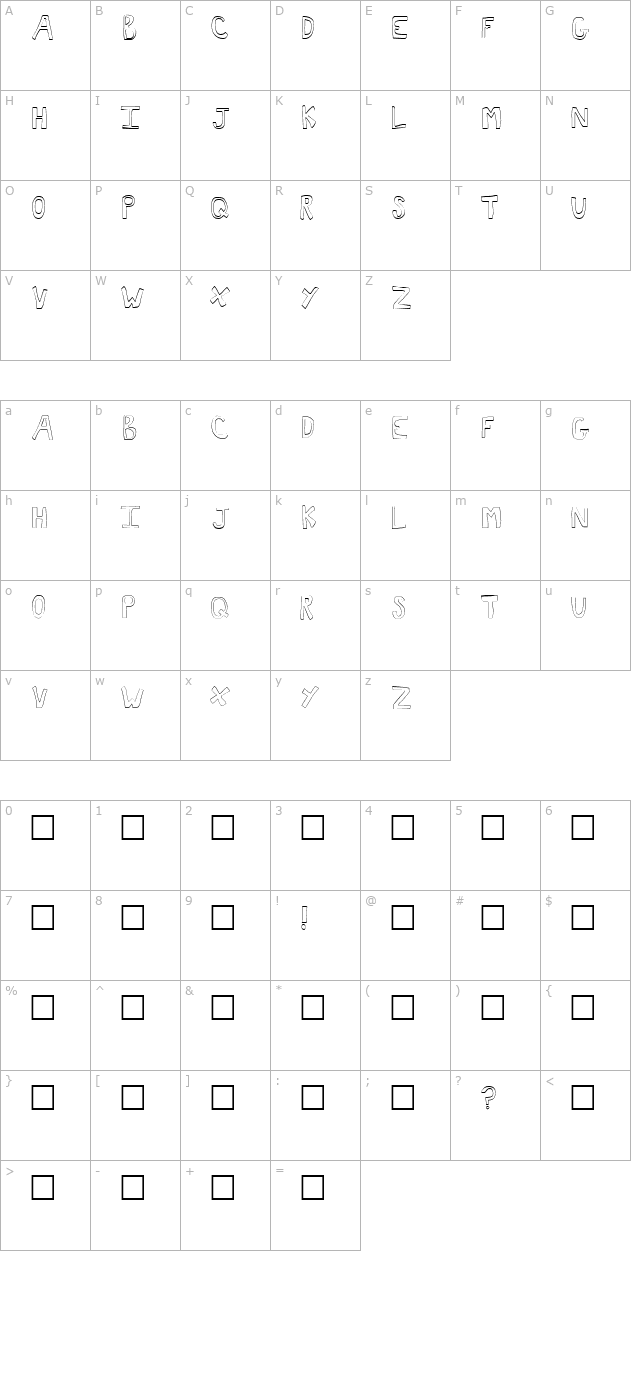 Toast character map