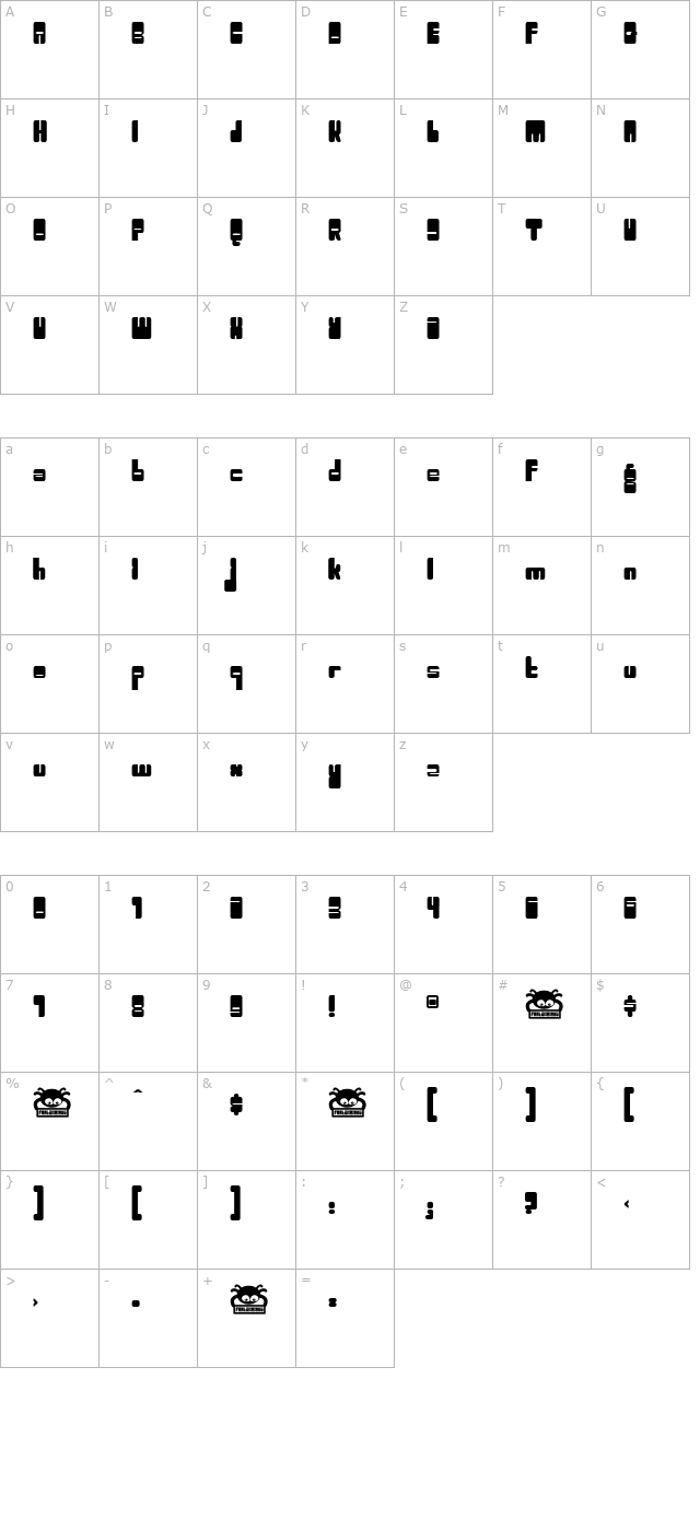 Toggle character map