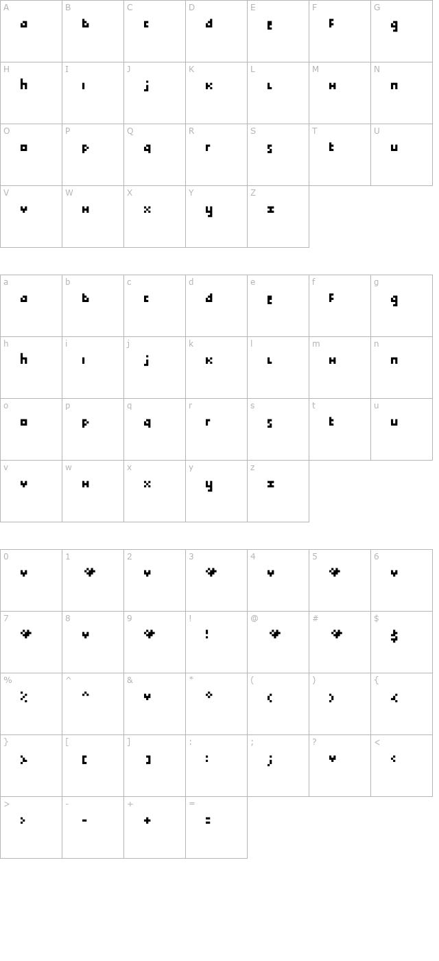 Tokayz character map