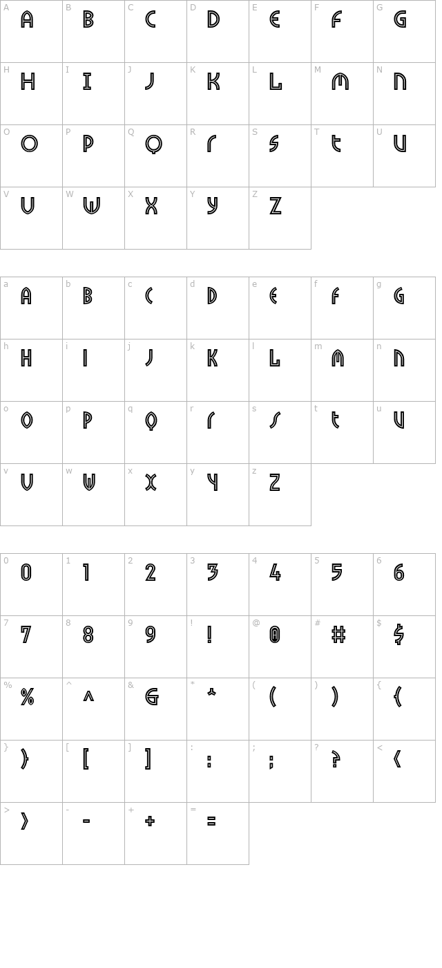 Tokyo Two character map