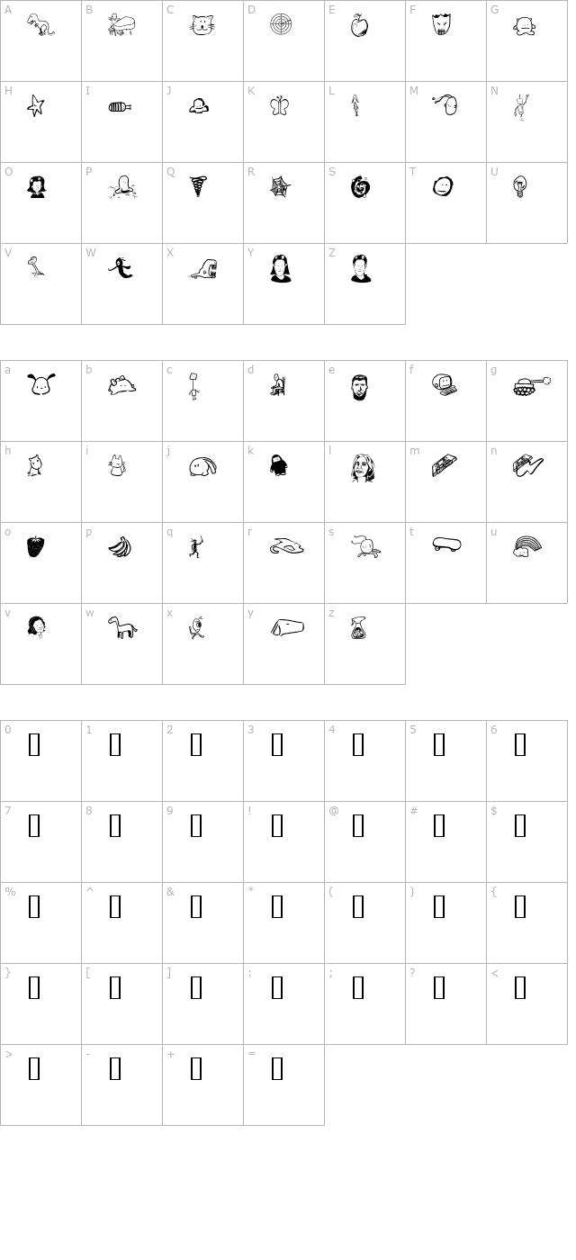 Tombats 7 character map