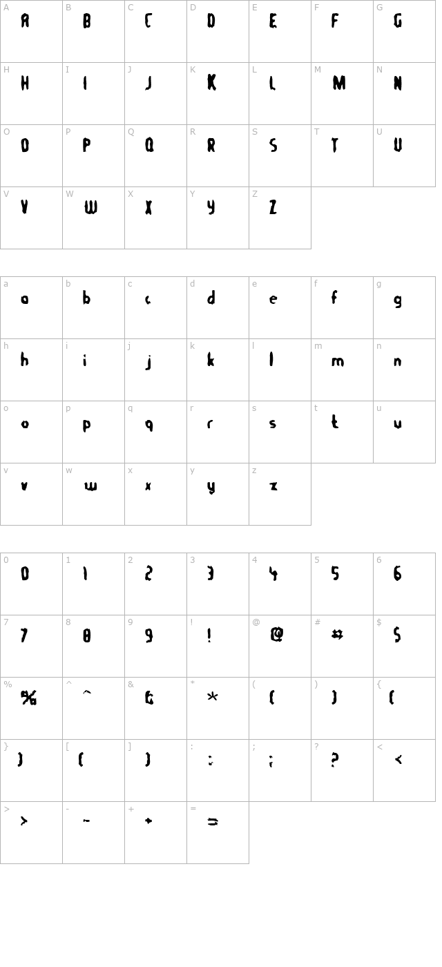 TommyGun character map