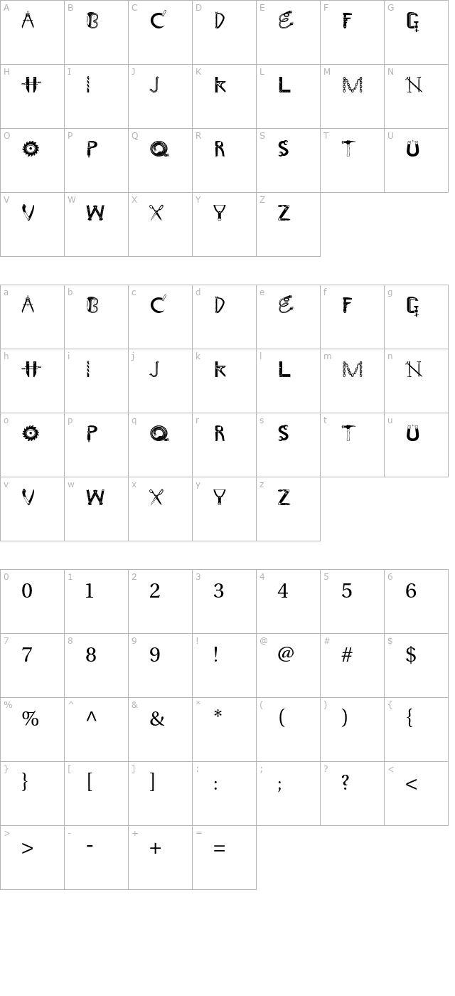 ToolboxStd character map