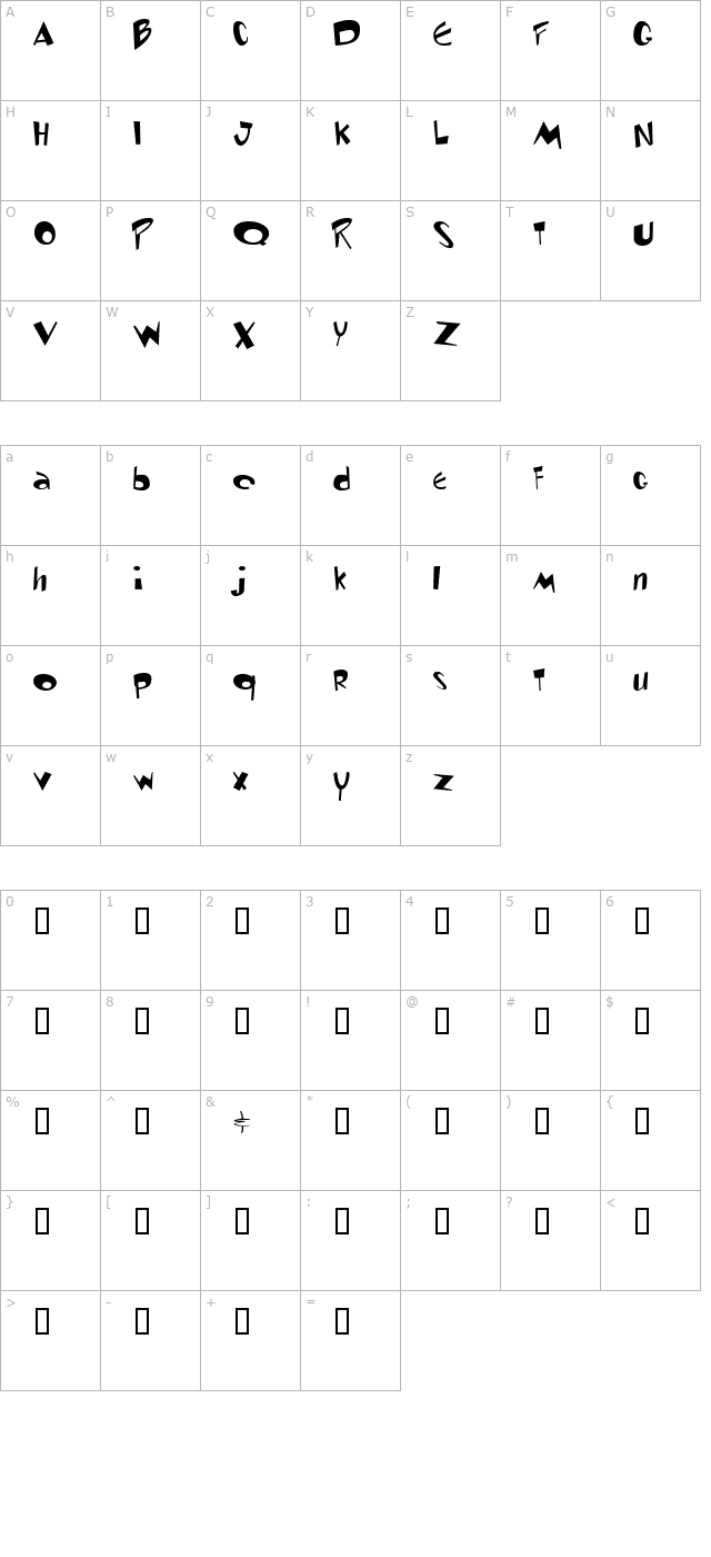 toontime character map