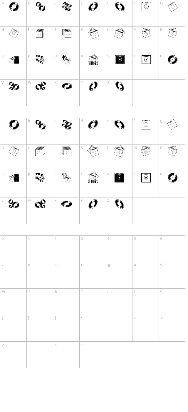 Top 40 JL character map