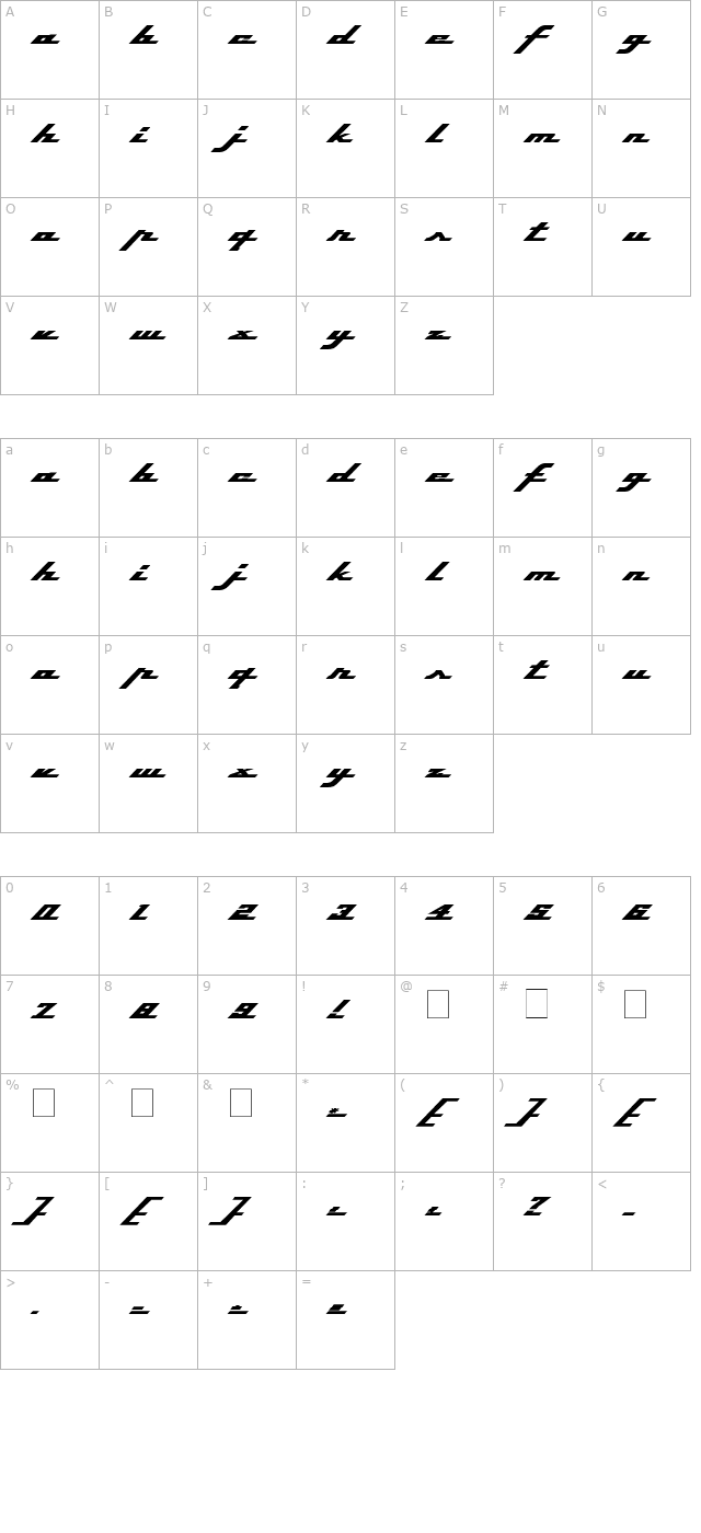 Top Speed Heavy character map