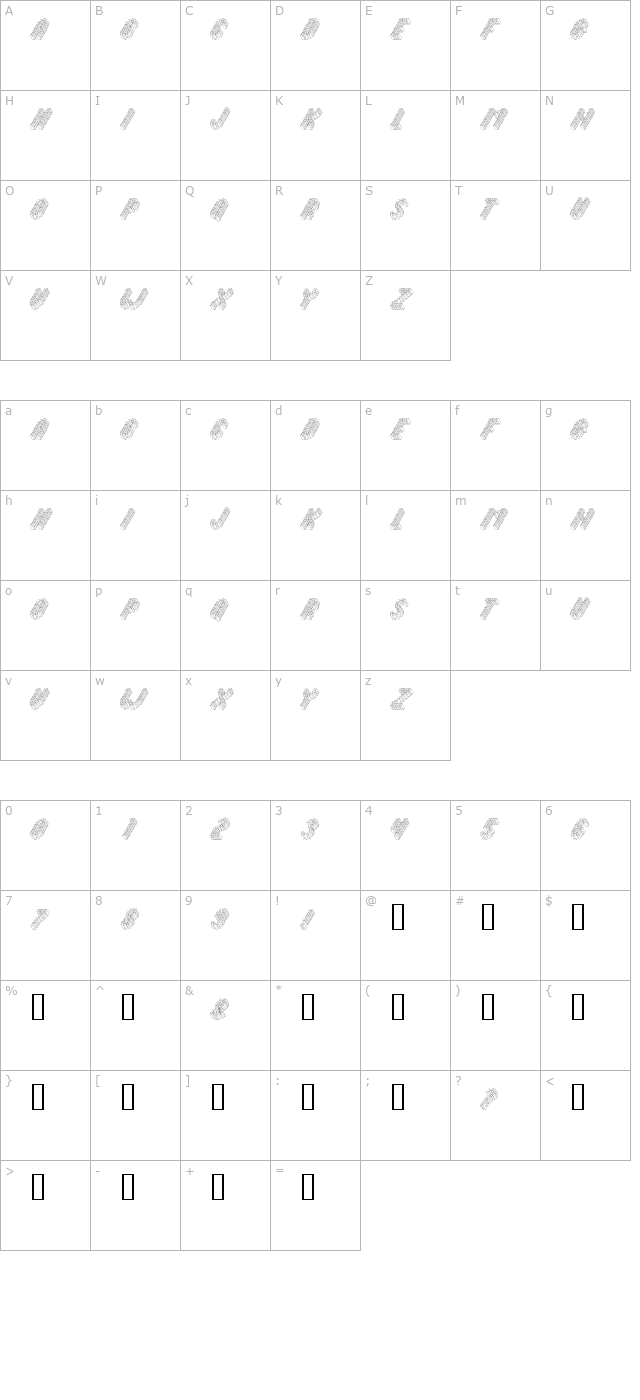 Topple2 character map