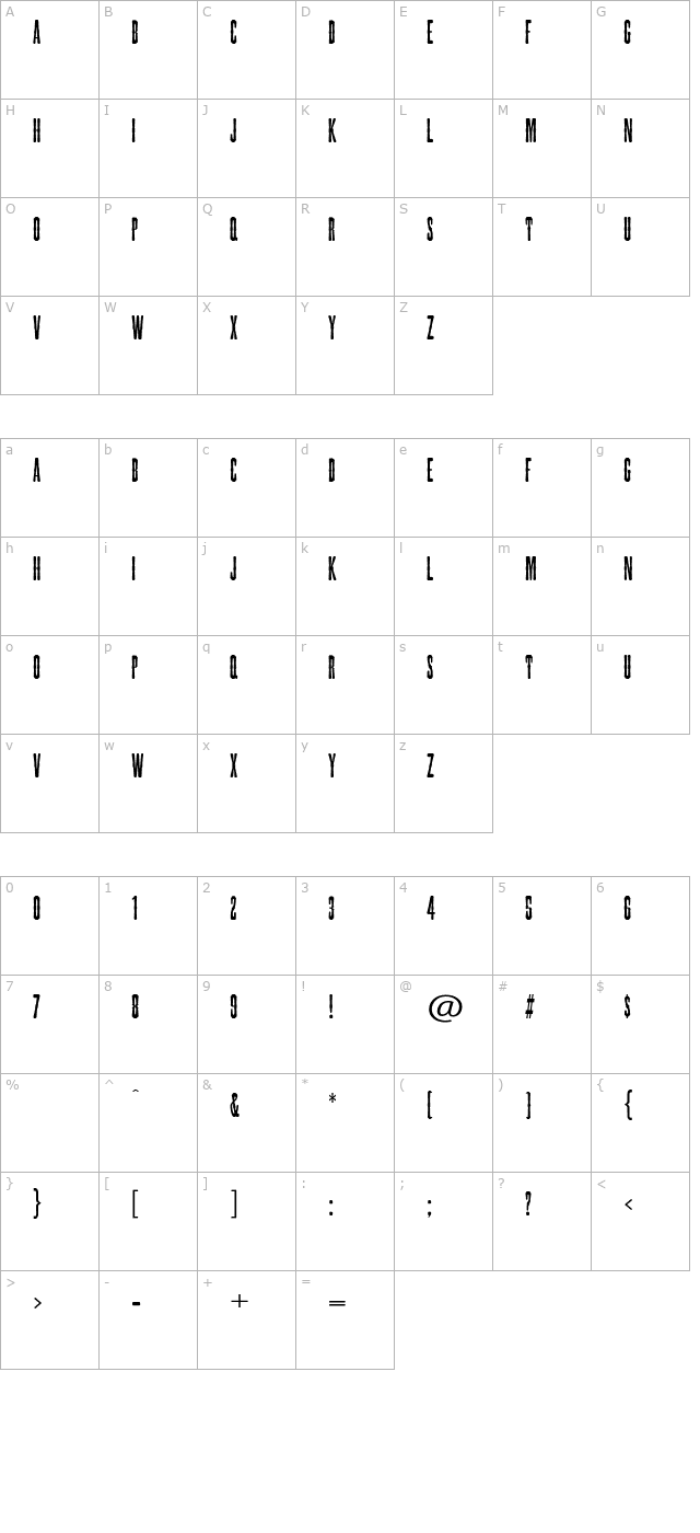 torpedo-regular-otf character map