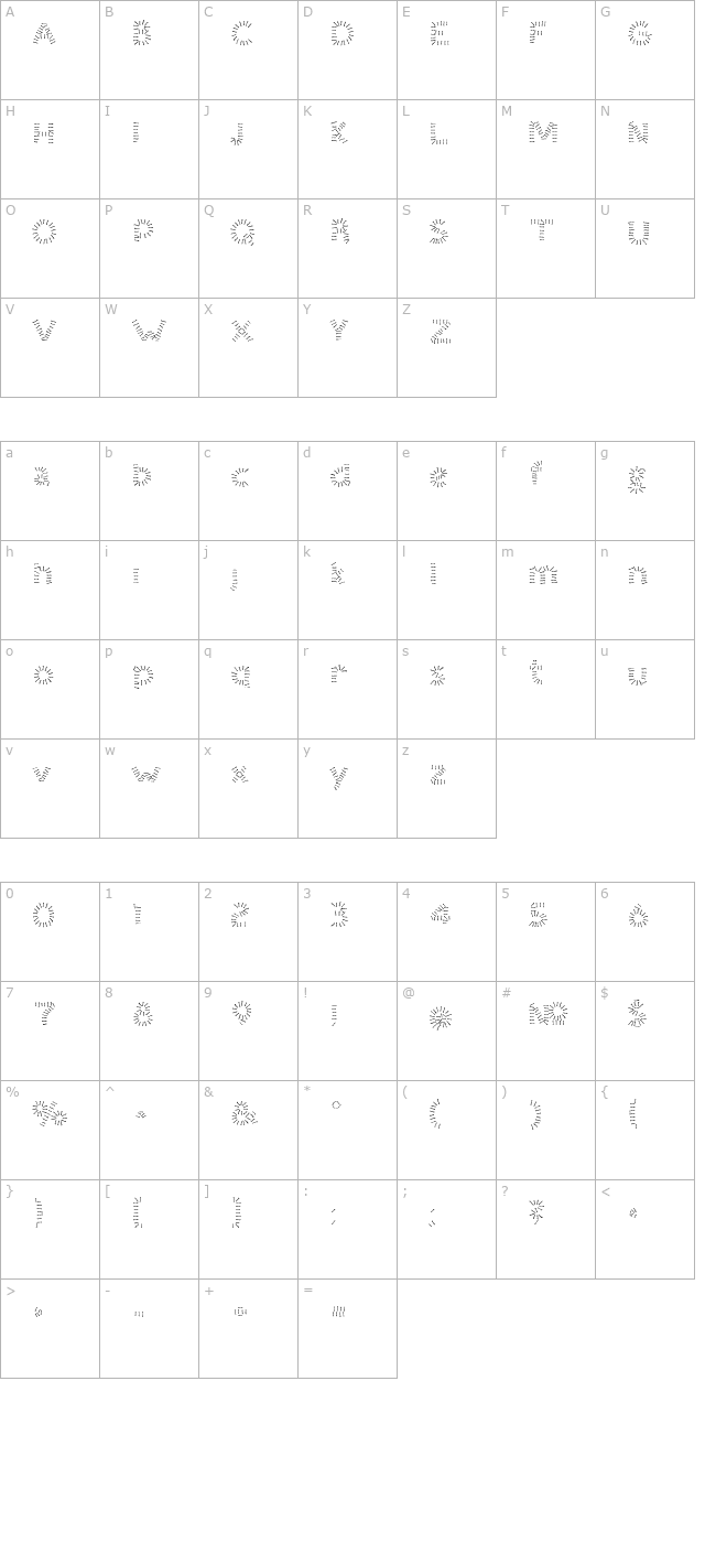 TortureStitches character map