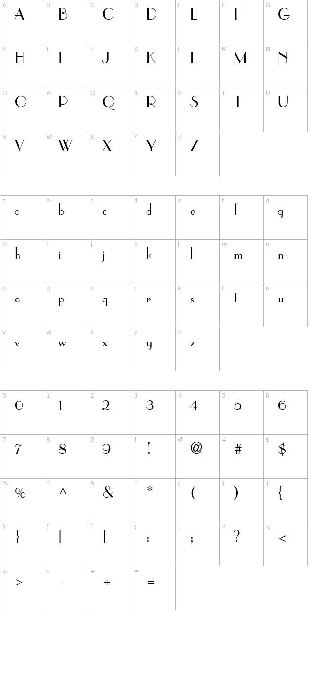touche-ssi character map